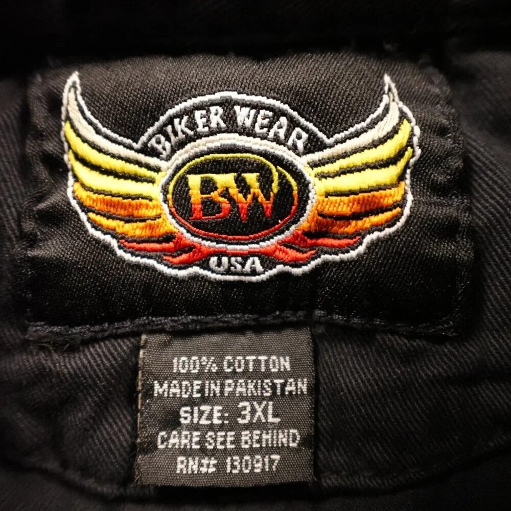 Biker Wear USA Men's 9th Annual Milwaukee Rally‎ Sleeveless Denim Vest Black 3XL